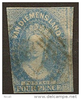 TASMANIA 1857 4d Pale Blue QV SG 36 U #LK12 - Used Stamps