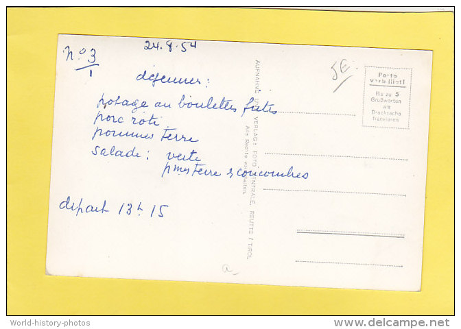 CPA   -  REUTTE - GROSSGASTHOF GOLD GLOCKE - Besitzer : Karl V. Wiesenegg  - 24/08/1954 - Reutte