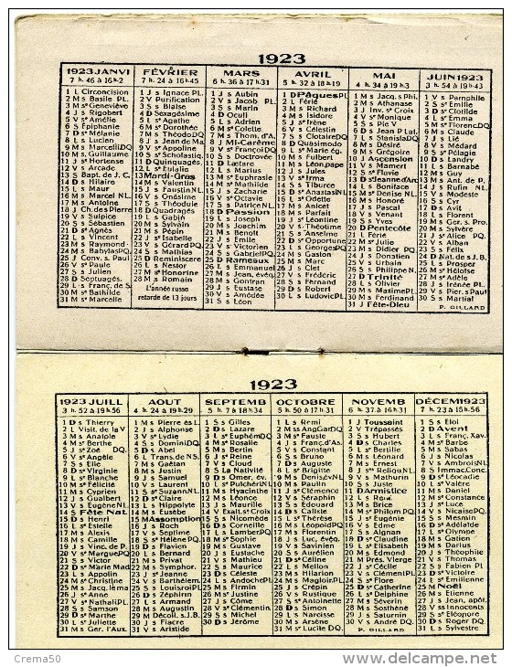 Petit Calendrier - 1923 - BANQUE NATIONALE De CREDIT - - Petit Format : 1921-40