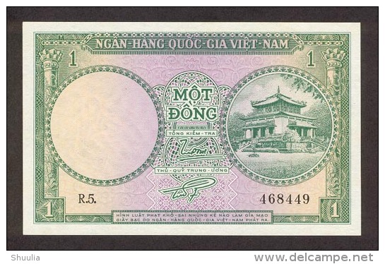 Vietnam South 1 Dong 1956 Pick 1 AUNC - Vietnam