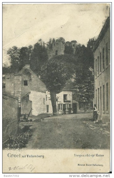 Valkenburg,vergezicht Op Ruïne Gelopen Kaart 1905 - Valkenburg