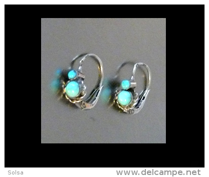 - Anciennes Boucles D'oreille Dormeuses Magyar En Argent Et Turquoises / Old Hungarian Silver And Turquese Earrings - Orecchini