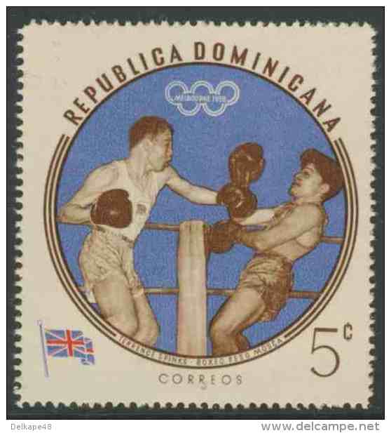 Dominican Republic 1960 Mi 727 ** Terence Spinks (1938-2012) Boxer (Great Britain) Olympic Gold Flyweight (1956) - Ete 1956: Melbourne