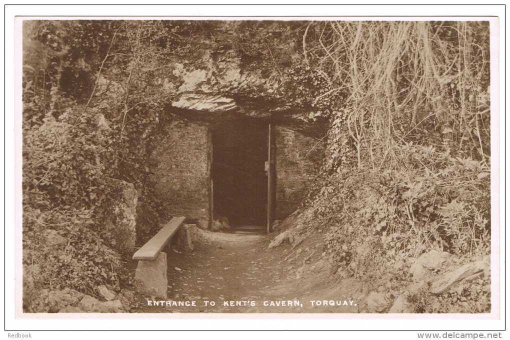 RB 1028 - Early Raphael Tuck Real Photo Postcard - Entrance To Kent's Cavern- Torquay Devon - Torquay