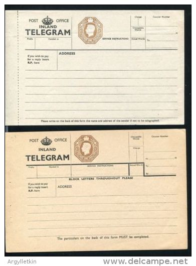 GREAT BRITAIN KING GEORGE 6th TELEGRAM FORMS ONE SHILLING - Ohne Zuordnung