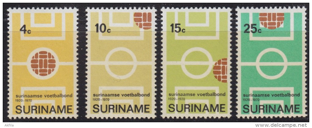 1250(10). Suriname, 1970, 50 Years Of Football Association, MNH (**) Michel 584-587 - Surinam