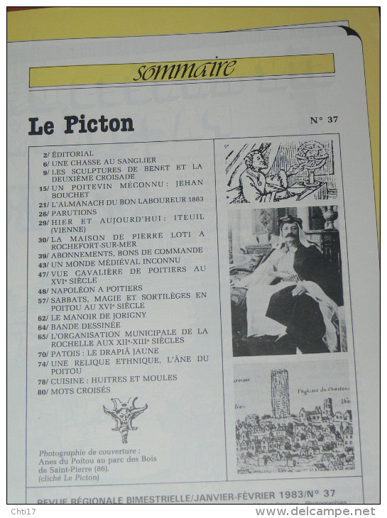 LE PICTON  N° 37  / 1983   / CHATELLERAULT / MONTMORILLON /  POITIERS  / LA ROCHELLE /   SANGLIER COGNAC / MONCONTOUR / - Poitou-Charentes