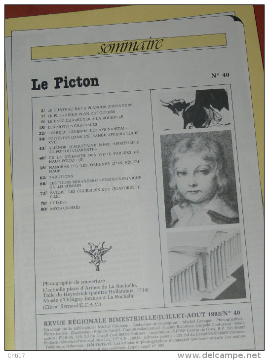 LE PICTON  N° 40   / 1983  / CHATELLERAULT / MONTMORILLON /  POITIERS  / LA ROCHELLE /   NIORT  / MONCONTOUR / - Poitou-Charentes