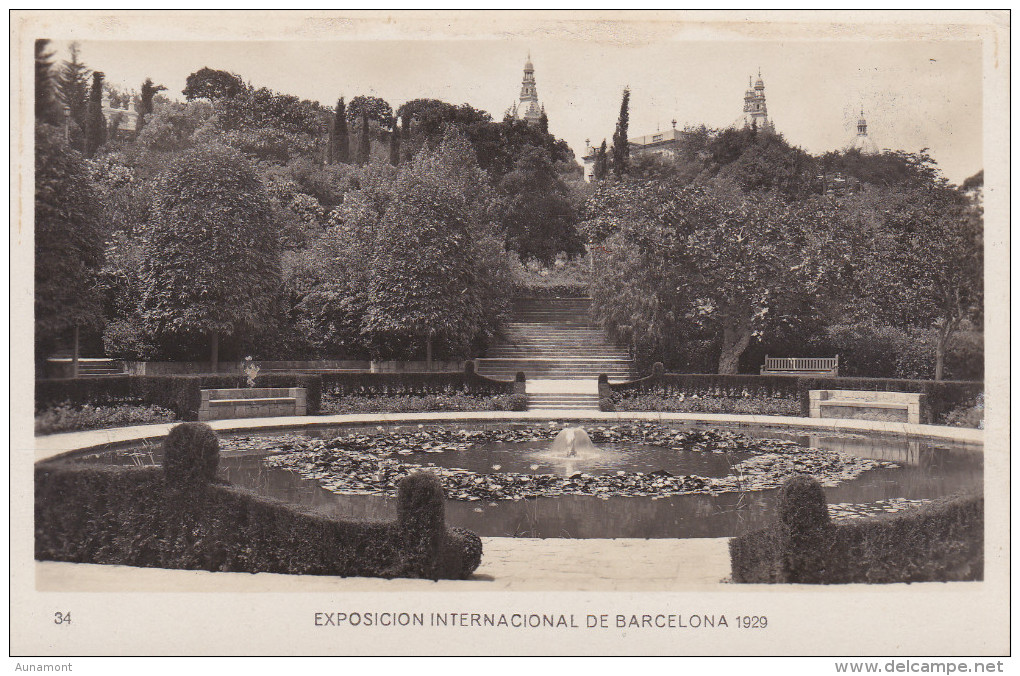 España--Barcelona--1929--Surtidor Y Subida A La Rosaleda--Exposicion Internacional De Barcelona - Barcelona