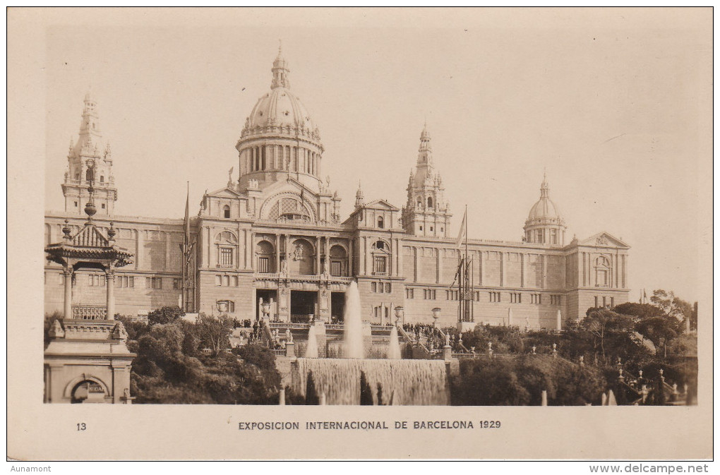 España--Barcelona--1929--Cascada Monumental Y Palacio--Exposicion Internacional De Barcelona - Barcelona