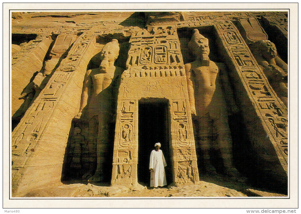 EGITTO:   ABU SIMBEL: IL TEMPIO DI NEFERTARI     (NUOVA CON DESCRIZIONE DEL SITO SUL RETRO) - Abu Simbel Temples