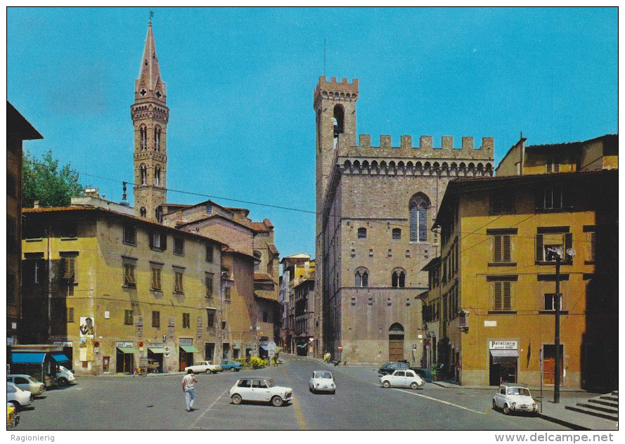 FIRENZE - Piazza S.Firenze - Campanile Di Badia E Palazzo Del Bargello - Auto - Firenze