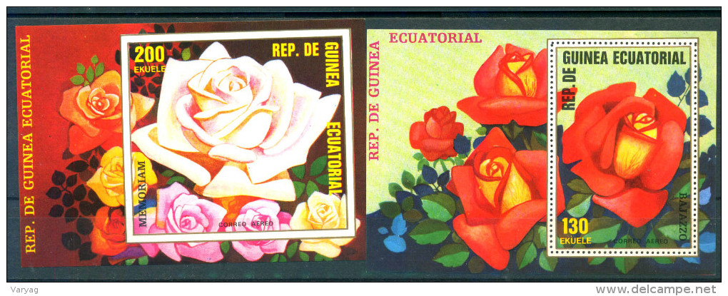 Guinea Equatorial 1979 Roses 2 Bl. S/S MNH - Guinée Equatoriale