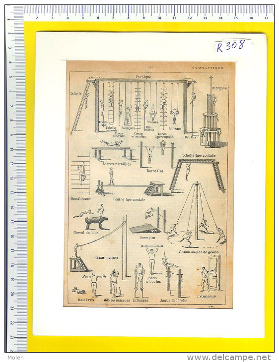 GYMNASTIQUE GYMNASTIEK GYMNASTICS GYMNASTIK GINNASTICA - GRAVURE XIXé Ou XXé Ca.: 105 X 165 Mm ENGRAVING ETS R308 - Gymnastique