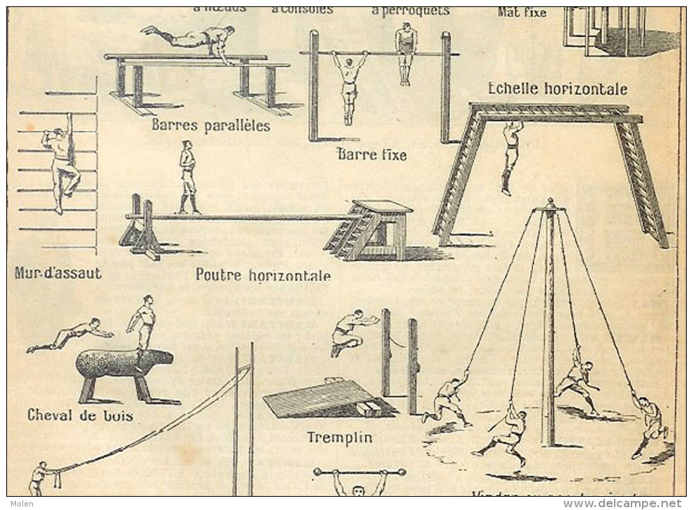 GYMNASTIQUE GYMNASTIEK GYMNASTICS GYMNASTIK GINNASTICA - GRAVURE XIXé Ou XXé Ca.: 105 X 165 Mm ENGRAVING ETS R308 - Gymnastique