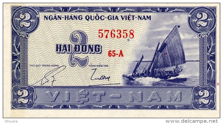 Vietnam South 2 Dong 1955 Pick 12 AUNC - Vietnam