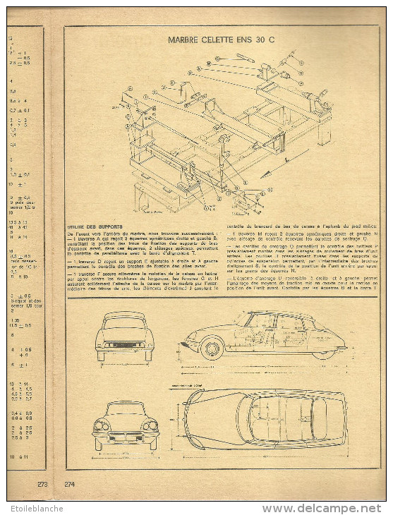 Voiture DS Citroen (Paris 15e) - Fiche Technique L'expert Automobile 1973 - 3 Volets - Materiaal En Toebehoren