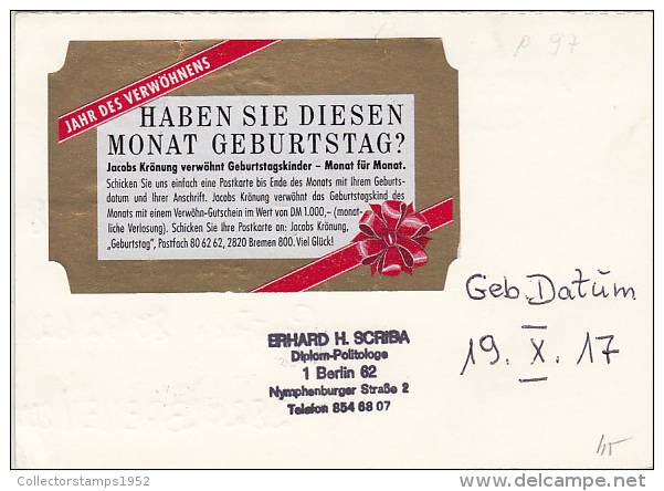 15856- WORK SAFETY, POSTCARD STATIONERY, 1988, GERMANY - Cartes Postales - Neuves