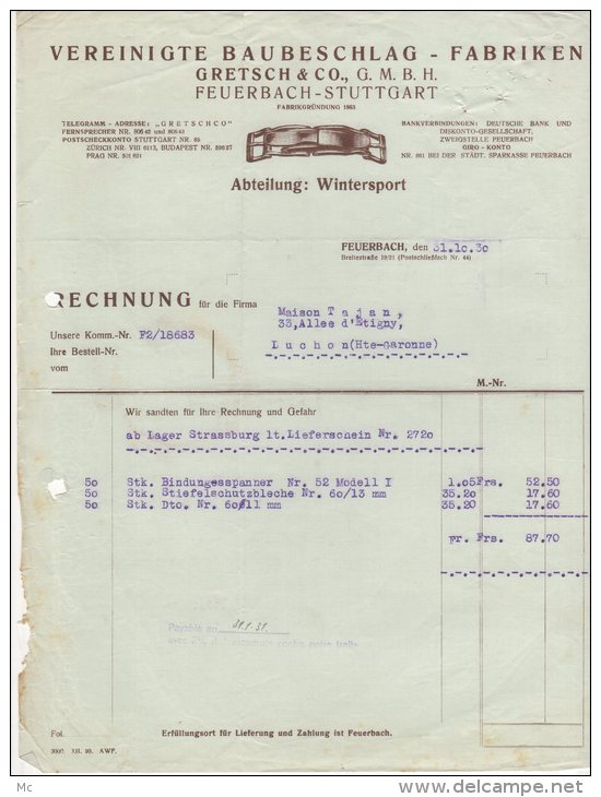 Feuerbrach - Vereinigte Baubeschlag Fabriken - 1930 - 1900 – 1949