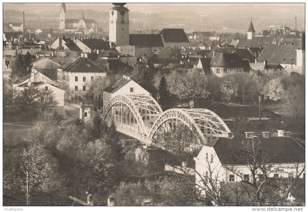 ALTE POSTKARTE WELS OBERÖSTERREICH 1931 PANORAMA Gesamtansicht Brücke Österreich Austria Ansichtskarte Postcard Bridge - Wels