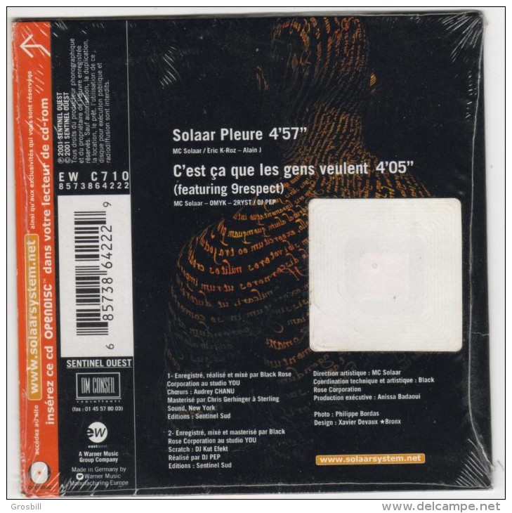 MC SOLAAR : Solaar Pleure / C'Est Ca Que Les Gens Veulent (CD Single) - Rap En Hip Hop