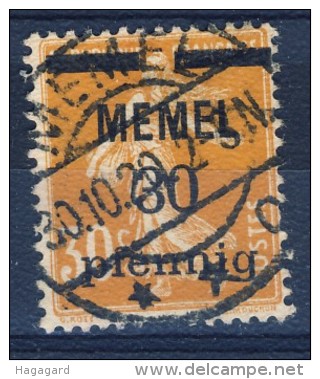##K1174. Memel 1920. Surprinted French Stamp. Michel 21. Used. - Gebruikt