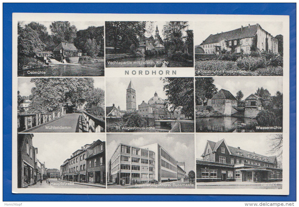 Deutschland; Nordhorn; Multivuekarte Mit Baumwollspiennerei Und Hauptstrasse - Nordhorn