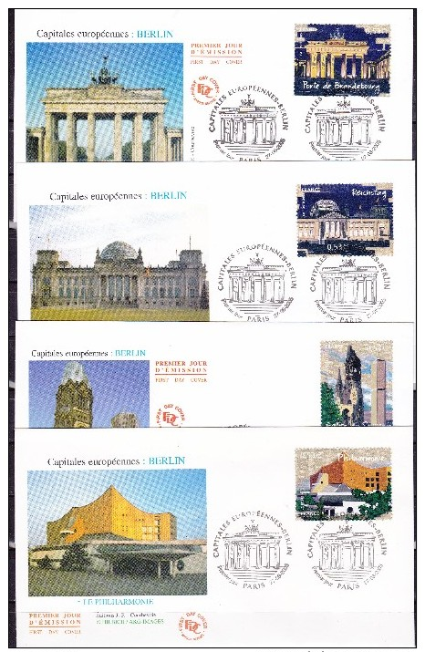 FRANCE 2005  4  FDC   ENVELOPPE  BERLIN 3810 A 3813 - 2000-2009