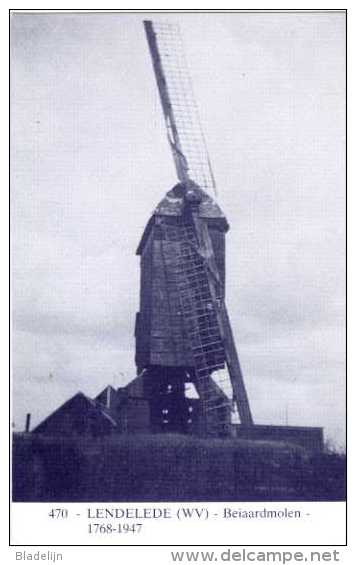 LENDELEDE (W.Vl.) - Molen/moulin - Blauwe Prentkaart Ons Molenheem Van De In 1947 Verdwenen Beiaardmolen - Lendelede