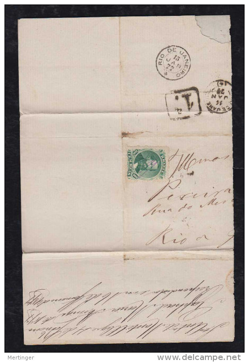 Brazil Brasil 1877 Cover Fragment MONTE ALEGRE Manuscript PM  To Rio De Janeiro - Covers & Documents