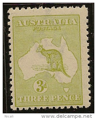 AUSTRALIA 1915 3d Light Olive Roo SG 37e HM #LX42 - Nuevos