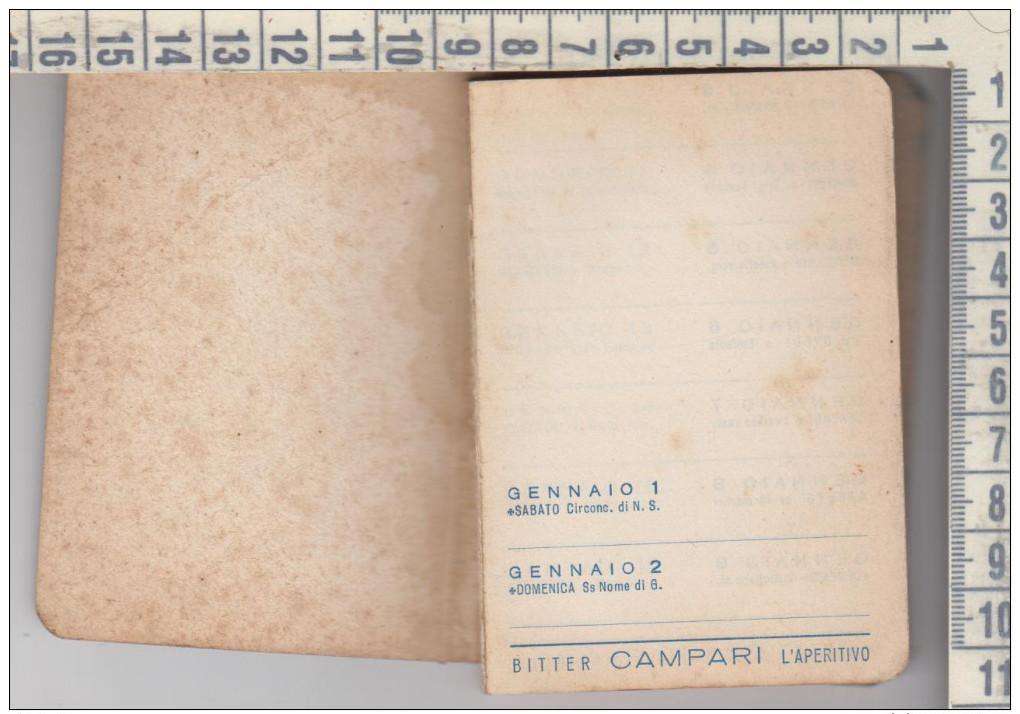 LIBRETTO DIARIO AGENDA - PUBBLICITA' CAMPARI BITTER  APERITIVO  1955 - CALENDARIO - Reclame