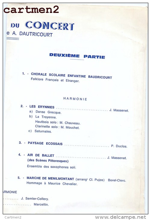 BOULOGNE-BILLANCOURT PROGRAMME CONCERT DE GALA " LA BOULONNAISE " 1972 SPECTACLE CHORALE BAUDRICOURT - Programmes