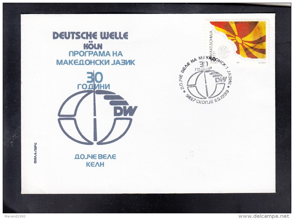 REPUBLIC OF MACEDONIA, SPECIAL COVER, 30 YEARS DEUTSCHE WELLE ON MACEDONIAN LANGUAGE, GERMANY ** - Télécom