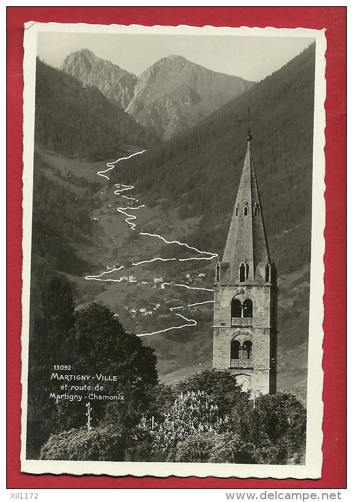 BXI-02 Martigny-Ville Eglise Et Route De Chamonix, La Forclaz. Circulé. PerrochetMatile 13092 - Martigny