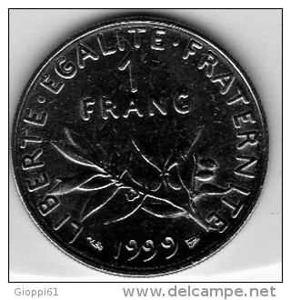 1999 Francia - 1 F (Fronte E Retro) - Altri & Non Classificati