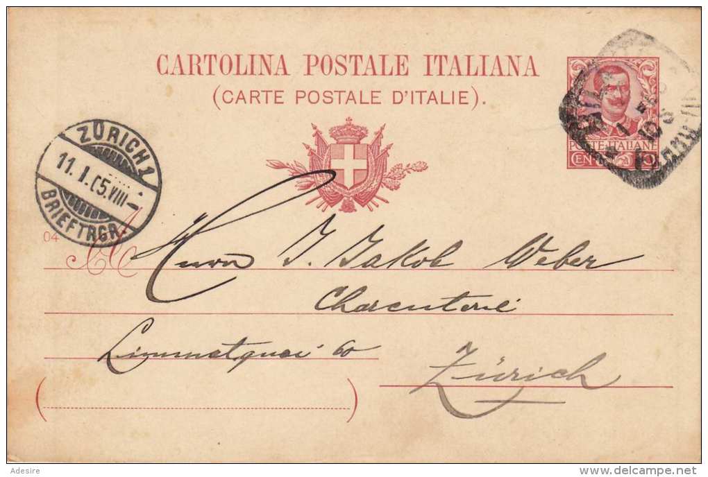 Italien 1905 - 10 C Ganzsache Auf Pk - Entiers Postaux