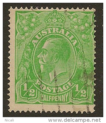 AUSTRALIA 1914 1/2d Yell Green KGV SG 20c U #LU25 - Usati