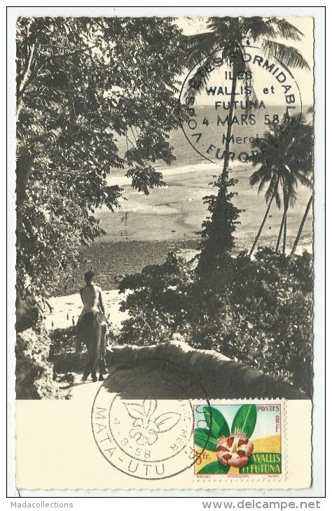 Iles WALLIS ET FUTUNA  36 -  OBLITERATION 1er JOUR MATA-UTU 4-8-58 + CACHET "VOUS ETES FORMIDABLES - Wallis And Futuna