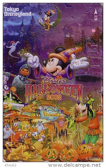 Télécarte NEUVE Dorée Japon / MF-1001306 - DISNEY HALLOWEEN 2002 - DISNEYLAND Japan Gold LINT Phonecard Bat - Disney