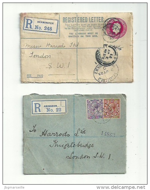 2 LR  De GRDE BRETAGNE  De 1923  ( Entier ).+ Un Feuillet D'oblitérations Diverses.......à Voir...... - Sonstige & Ohne Zuordnung