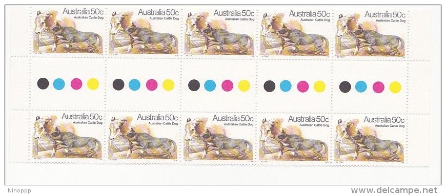 Australia 1980 Dogs 50c Cattle Dog  Gutter Strip MNH - Mint Stamps