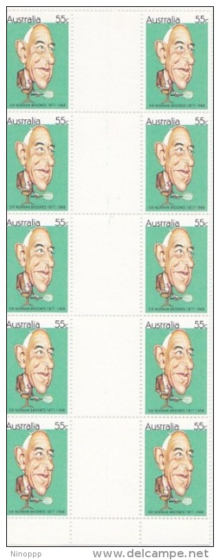 Australia 1981 Sport Heroes 55c Brookes Gutter Strip MNH - Mint Stamps