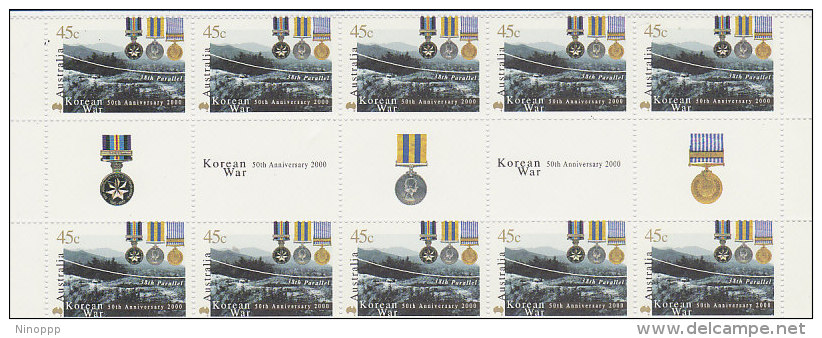 Australia 2000 50th Anniversary Korean War Gutter Strip MNH - Nuevos