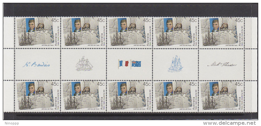 Australia 2002 Joint Issue With France 45c Gutter Strip - Mint Stamps