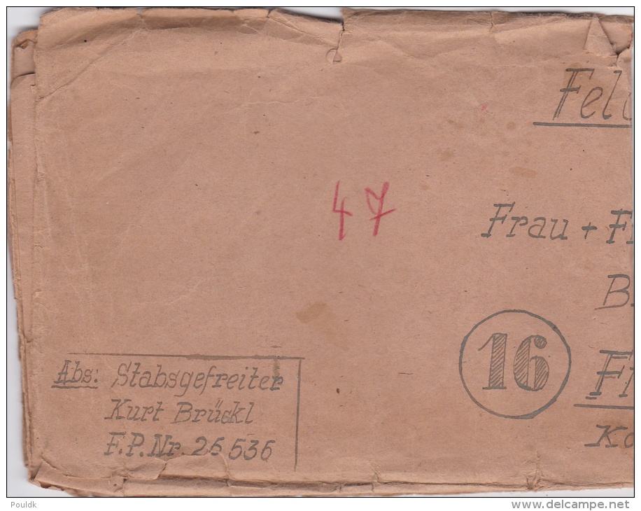 Feldpost WW2: From Bretagne In France - Grenadier-Regiment 671 FP 25536 P/m 2.3.1944 - Very Big Cover, Will Be Mailed Bo - Militaria