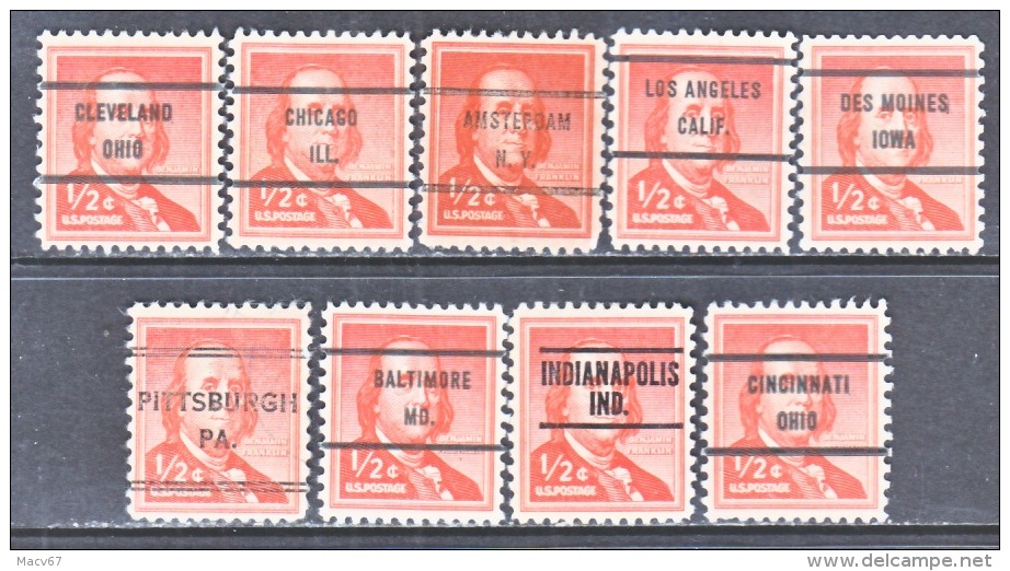 U.S. 1030   (o)  ALL  DIFFERENT  CITIES   LIBERTY  SERIES - Precancels