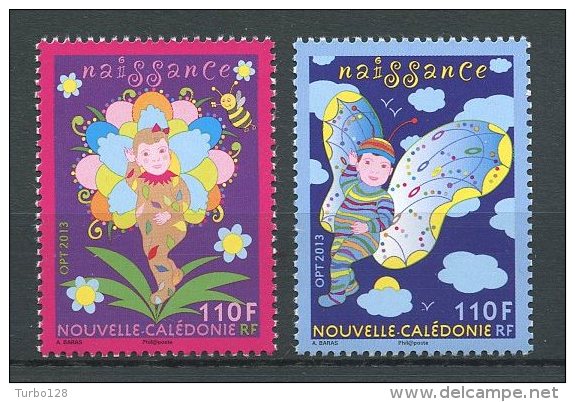 Nlle CALEDONIE 2013 N° 1190/1191 ** Neufs  = MNH Superbes  Timbres Messages Naissance Fille Fleurs Papillons Flowers But - Unused Stamps