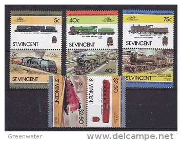 St. Vincent 1984 Trains / Leaders Of The World 4x2v (pairs) ** Mnh (20579) - St.Vincent (1979-...)