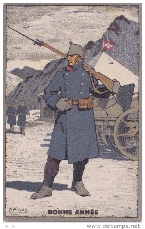Moos : Soldat , Canons, Occupation Des Frontières 1914 / Grenzbesetzung 1914 -  BONNE ANNEE - Moos, Carl